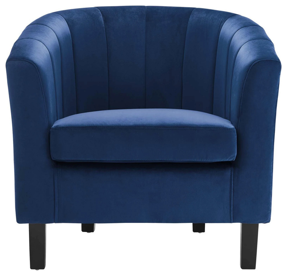 Zoey Navy Channel Tufted Performance Velvet Armchair   Modern   Armchairs And Accent Chairs   by Rustic Home Furniture Deco  Houzz