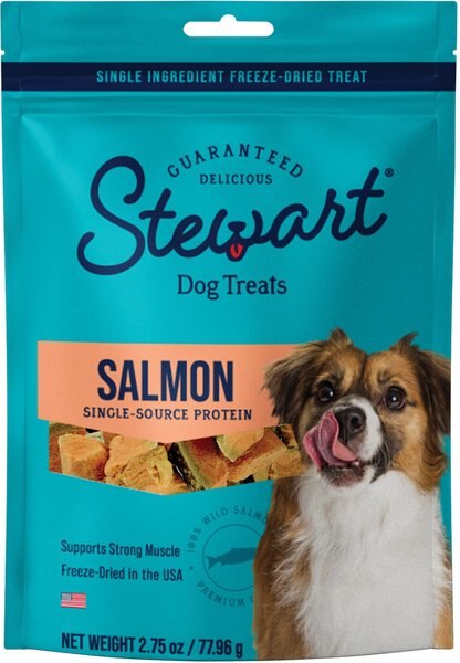 Stewart Wild Salmon Freeze Dried Dog Treats， 2.75-oz pouch