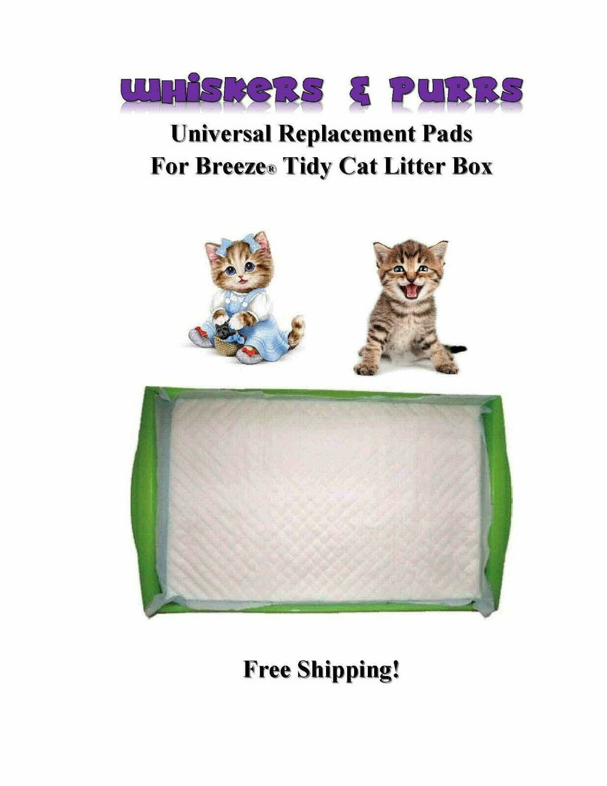 80 Whiskers and Purrs Universal Replacement Pads for Breeze Tidy Cat Litter Box