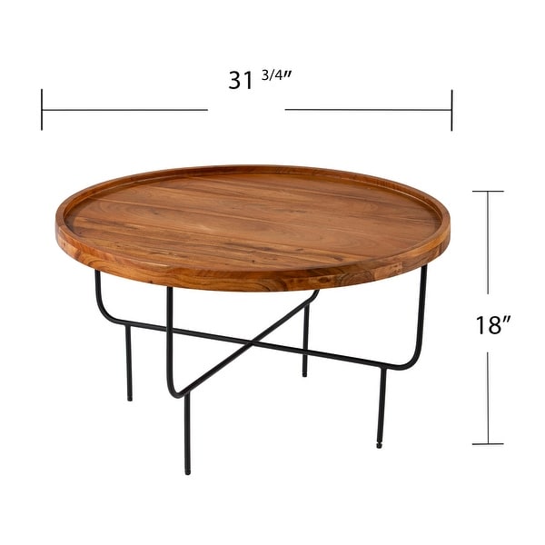 SEI Furniture Marisong Solid Acacia Wood Round Coffee Table