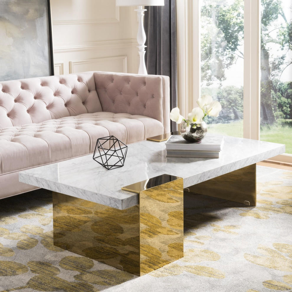 Provo Marble Coffee Table   Contemporary   Coffee Tables   by Rustic Home Furniture Deco  Houzz