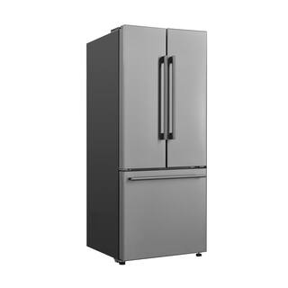 Galanz 29 in. W 16.0 cu. ft. French Door Refrigerator in Stainless Steel Ice Maker GLR16FS2K16