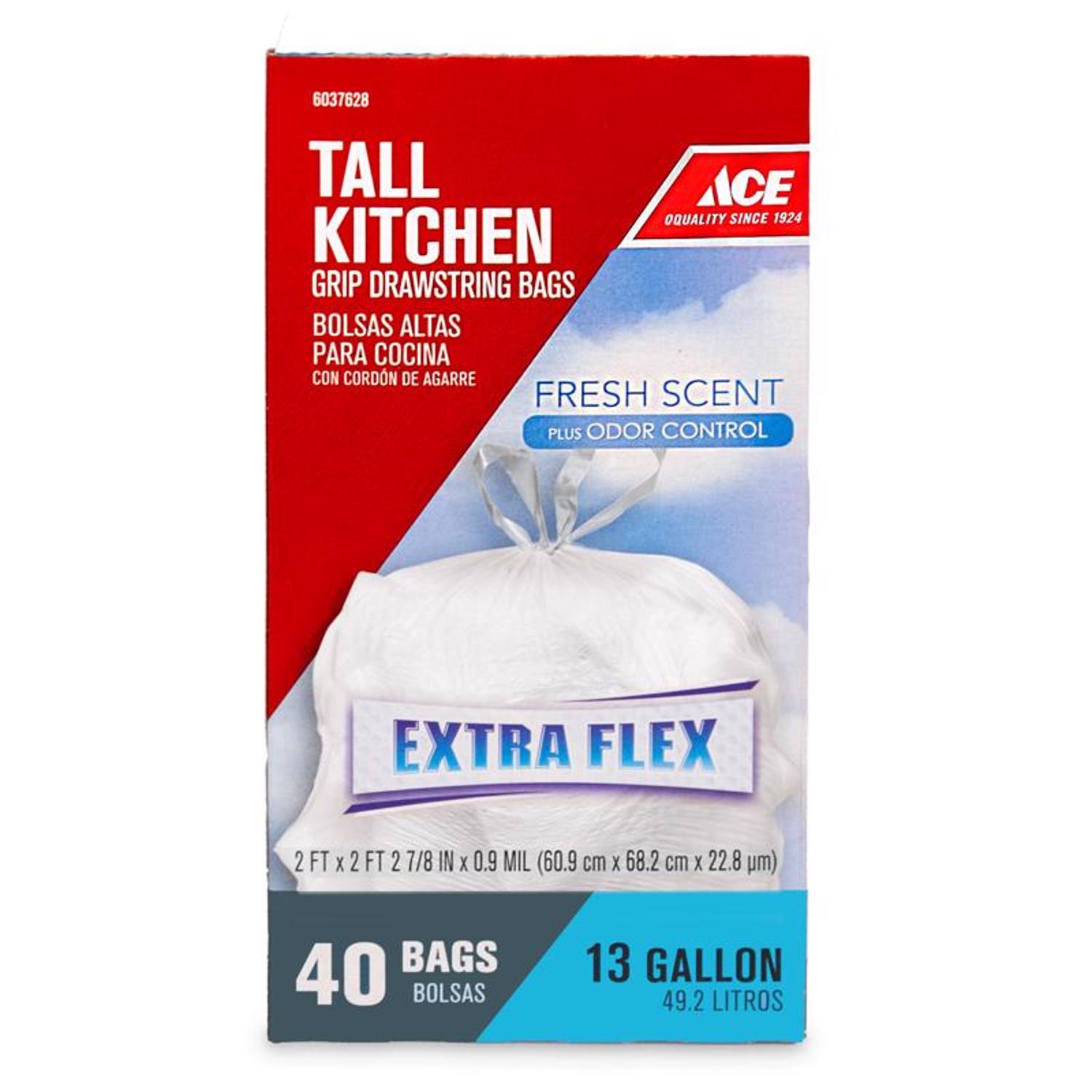 Ace 13 gal Fresh Scent Tall Kitchen Bags Drawstring 40 pk 0.9 mil