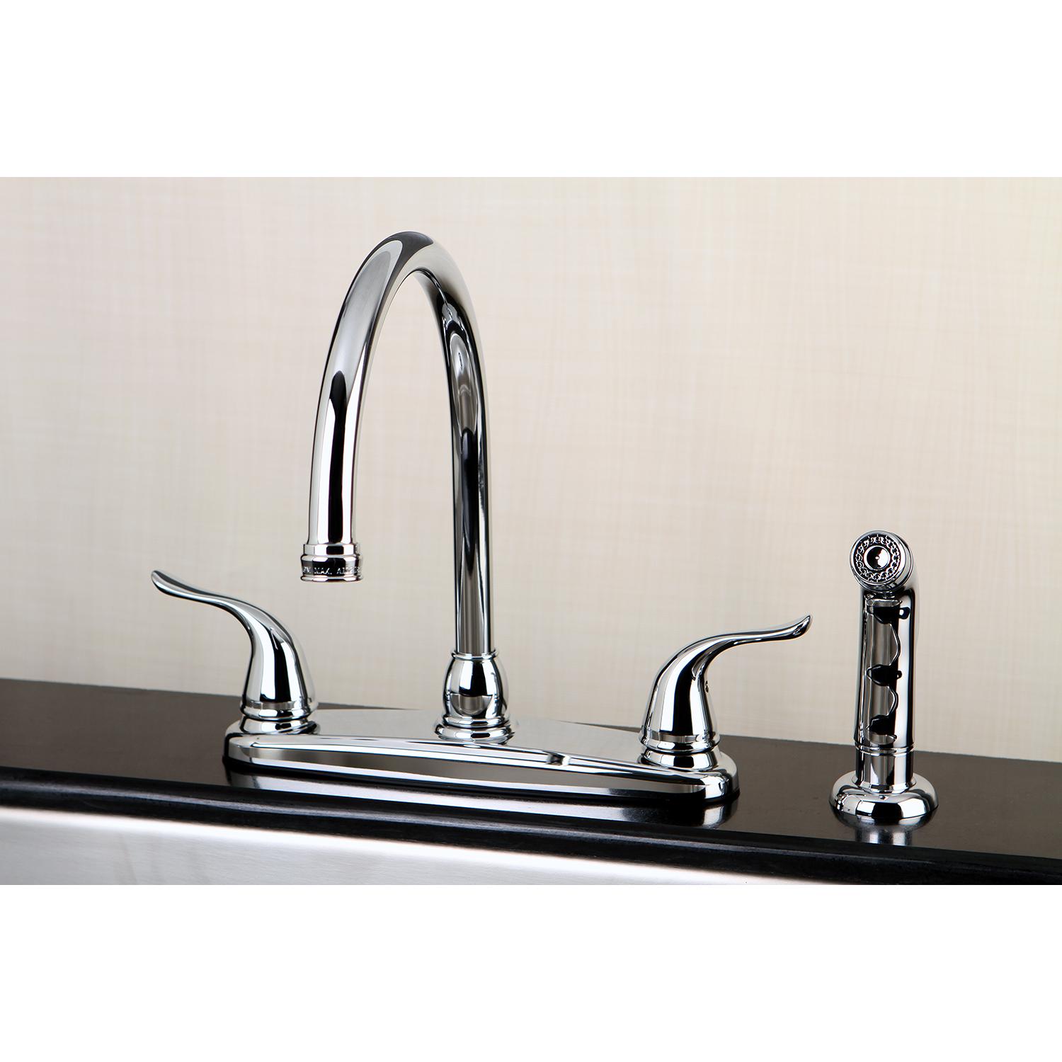 Kingston Brass FB2791YLSP Centerset Kitchen Faucet， Polished Chrome