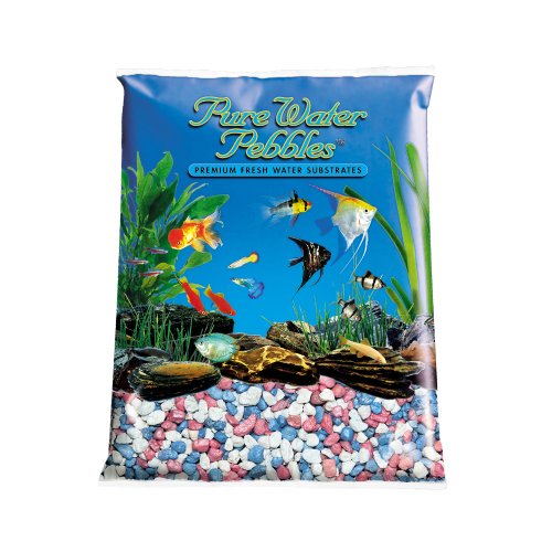 Pure Water Pebbles Aquarium Gravel 25-Pound Pastel Rainbow Frost (Pack of 1)