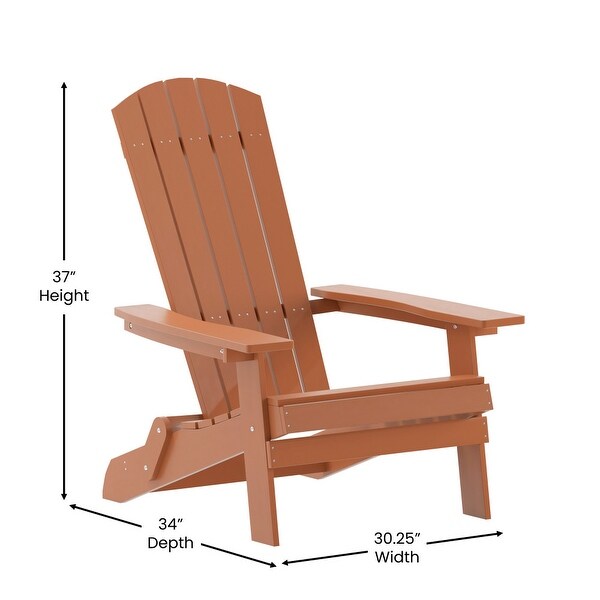 Polyresin Folding Adirondack Indoor/Outdoor Patio Chair (Set of 4)