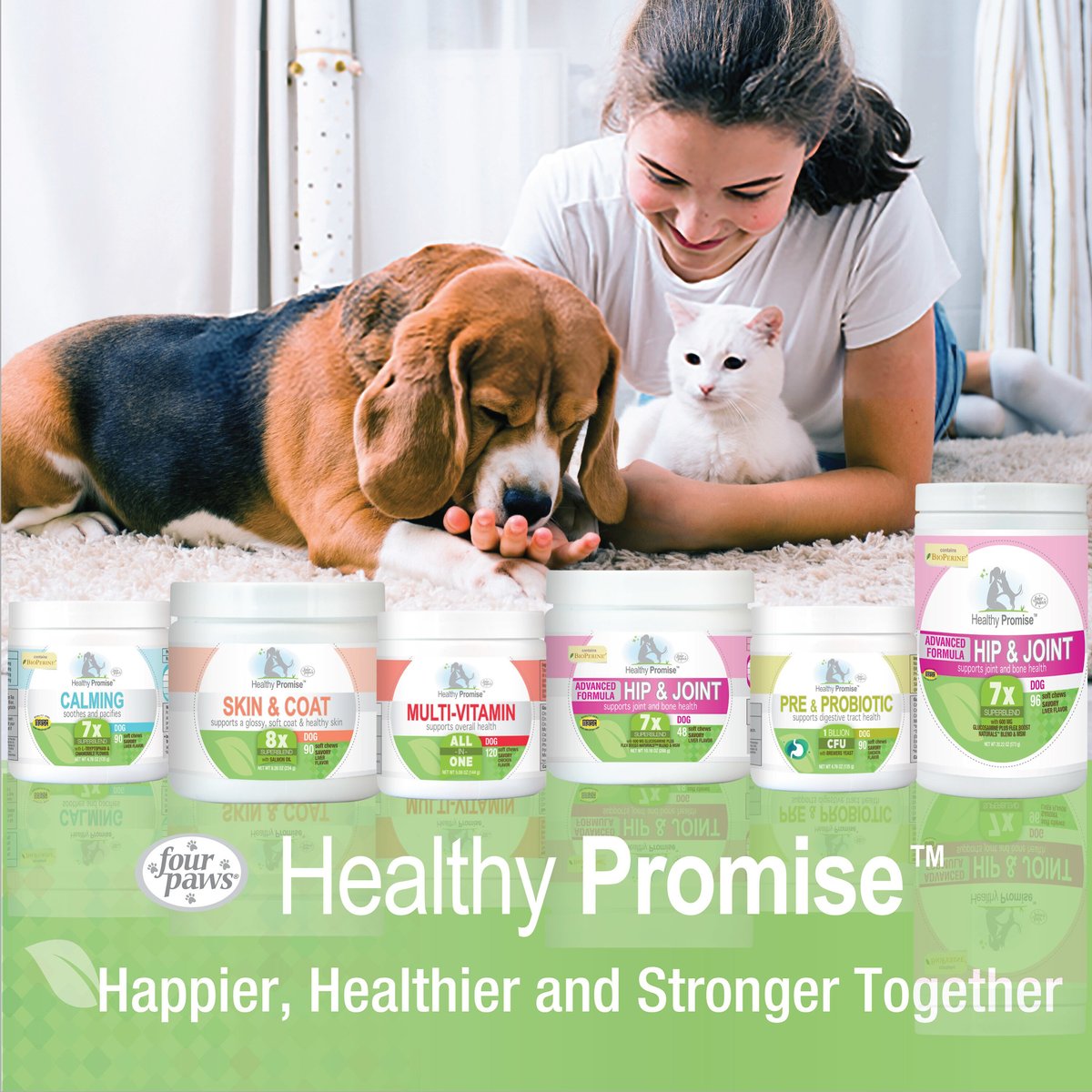 Four Paws Healthy Promise Potty Mouth Tablets Coprophagia Dog Stool Eating Deterrent， 90 count