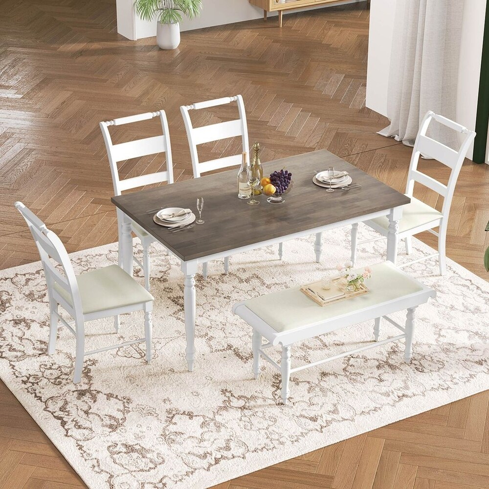 Farmhouse 6 Piece Kitchen Table Set/59\