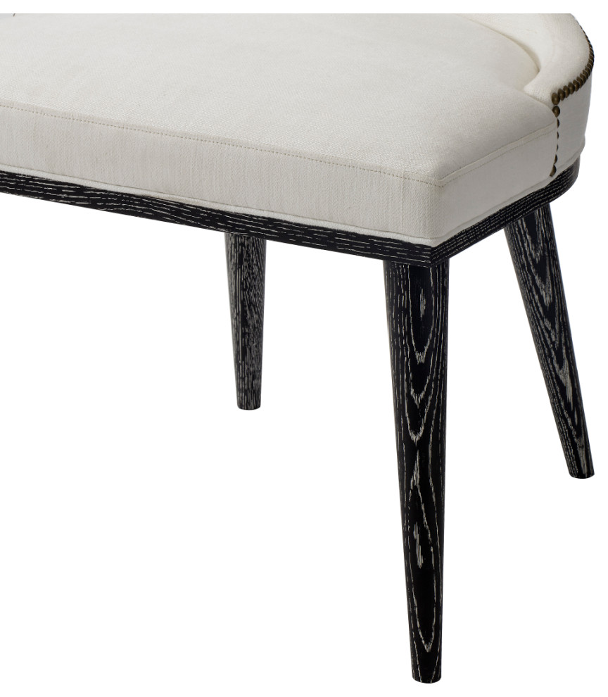 White Hourglass Studded Dining Chair  Andrew Martin Oscar   Transitional   Dining Chairs   by Oroa   Distinctive Furniture  Houzz