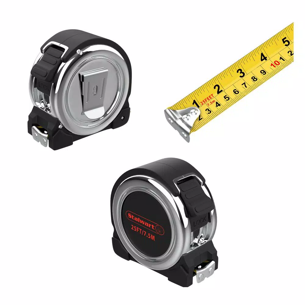 Stalwart 25 ft. Retractable Tape Measure (4-Pack) and#8211; XDC Depot