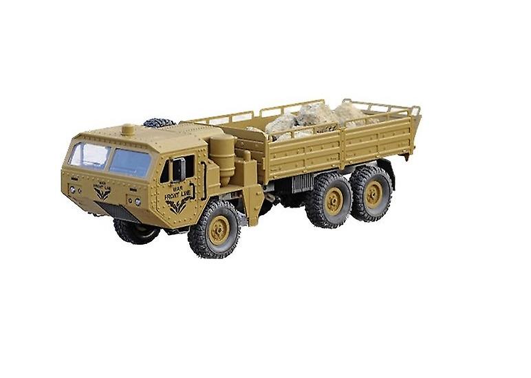 1:16 Jjrc Q75 Remote Control Military Vehicle Toy Six-wheeled Truck Suspension Off-road Yellow