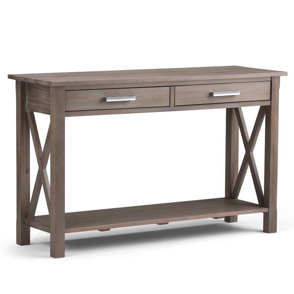 WYNDENHALL Waterloo SOLID WOOD 47 inch Wide Contemporary Console Sofa Table   47.4 Inches wide