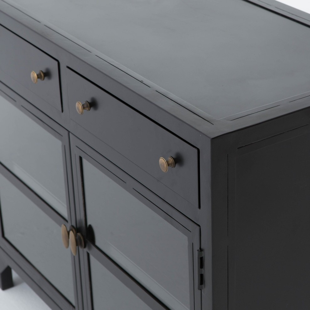 Helene Shadow Box Media Console   Industrial   Media Cabinets   by Virgil Stanis Design  Houzz