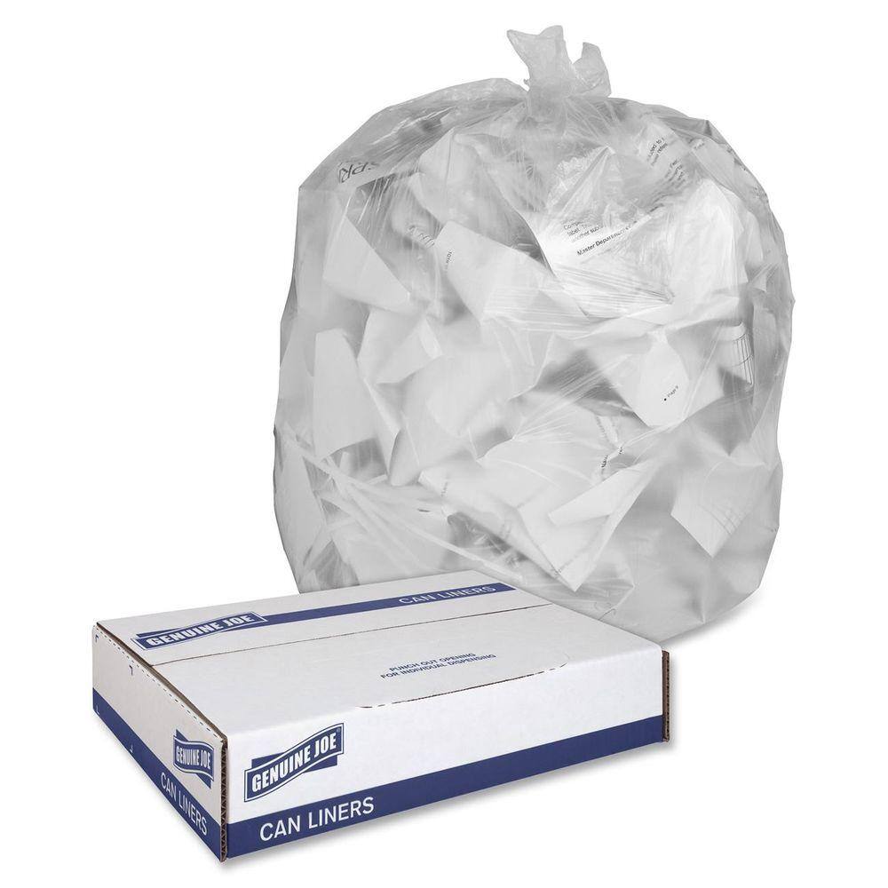 Genuine Joe 45 Gal. Clear Trash Can Liners (250-Count) GJO01015