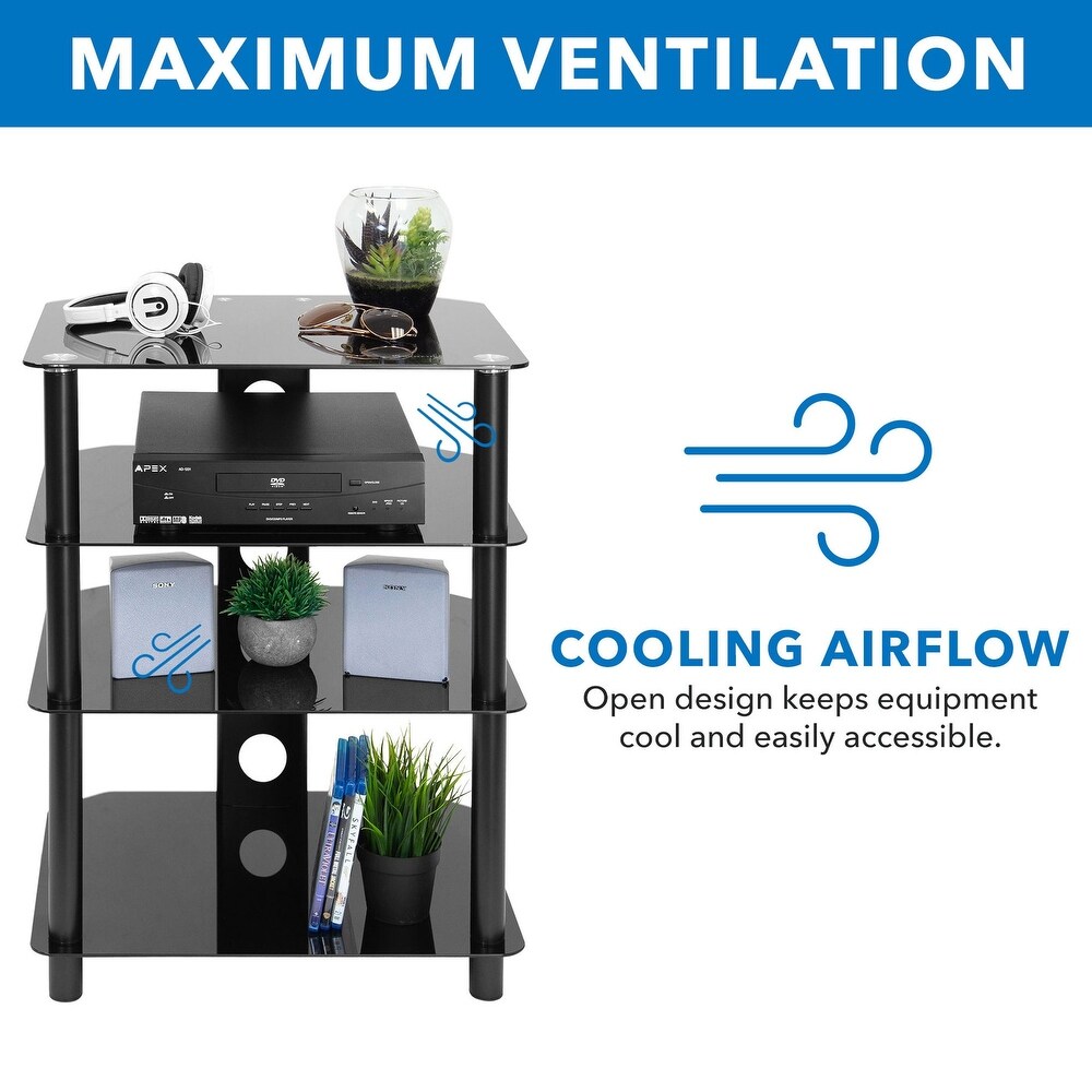 Mount It! Four Tiered A/V Component TV Stand
