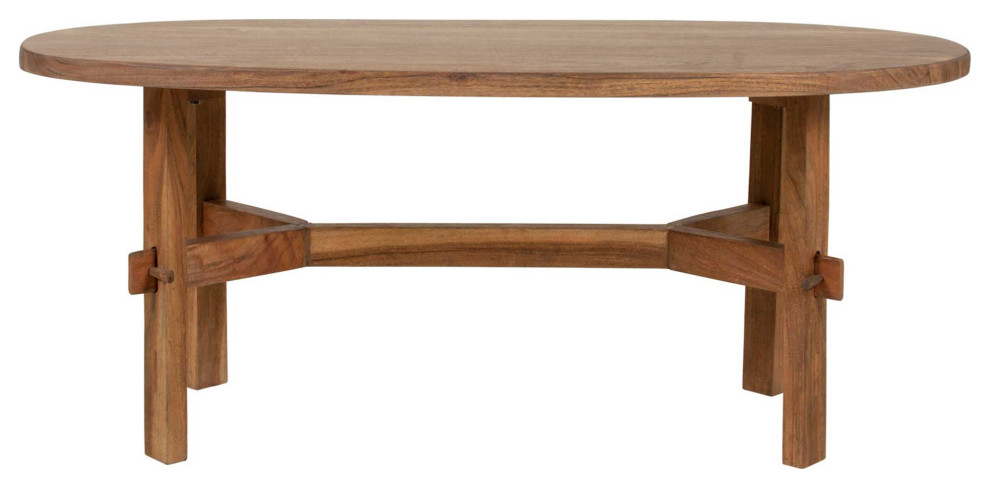 East at Main Rhett Acacia Wood Oval Coffee Table   Transitional   Coffee Tables   by East at Main  Houzz