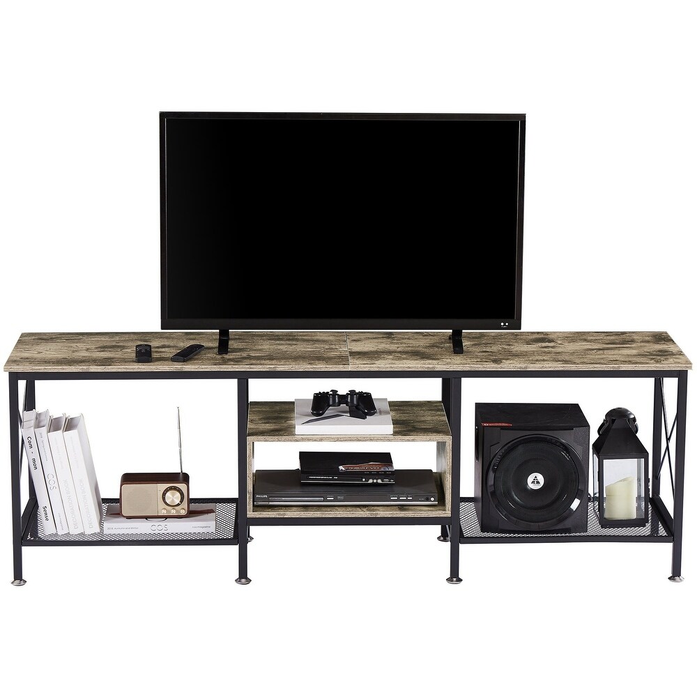 TV Stand for Living Room  Entertainment Center TV Console with Storage Shelves