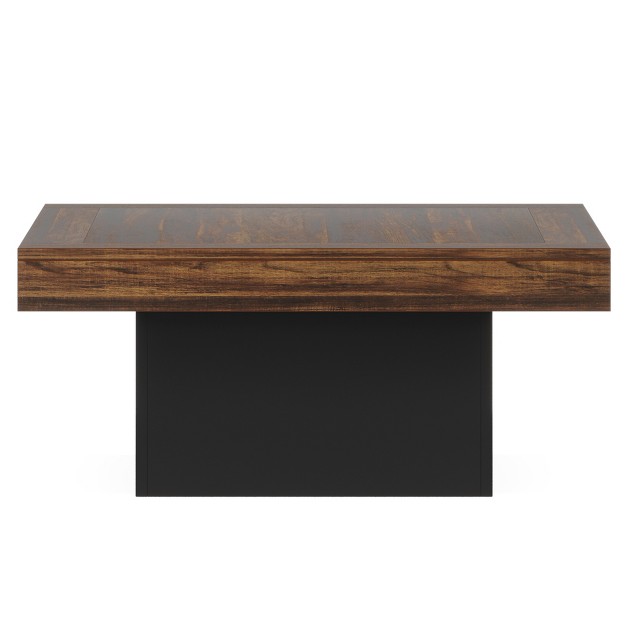 Tribesigns Farmhouse Square Led Table Engineered Wood Coffee Table