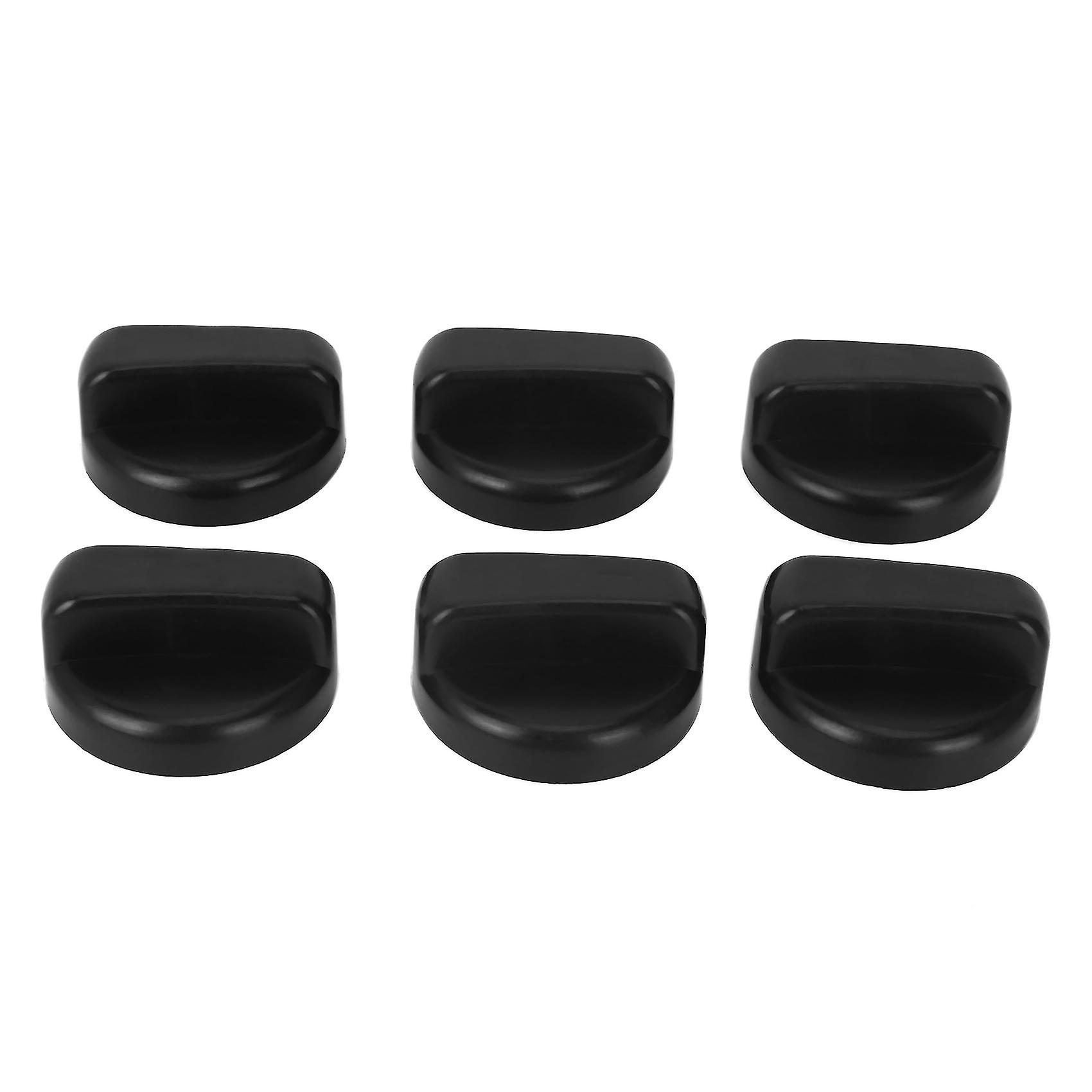 6 Pcs Kitchen Black Plastic Gas Stove Cooker Control Knobs