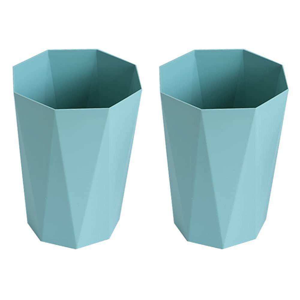 Dracelo 2.6 Gal. Green Plastic Diamond Shape Trash Can Wastebasket 2 Pack B09FPXH8C3