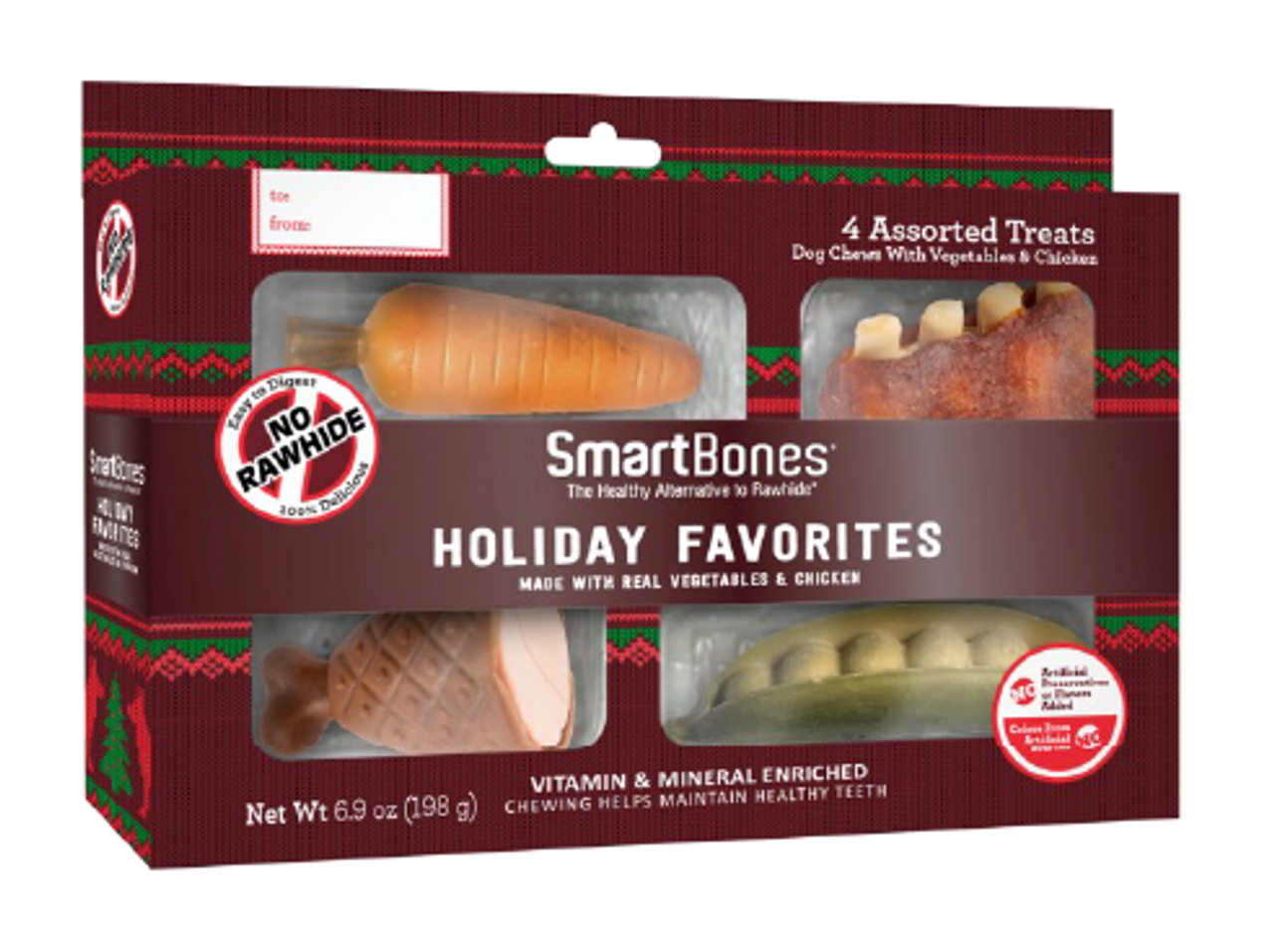 SmartBone Christmas Holiday Favorites Dog Chews， 4 Pack