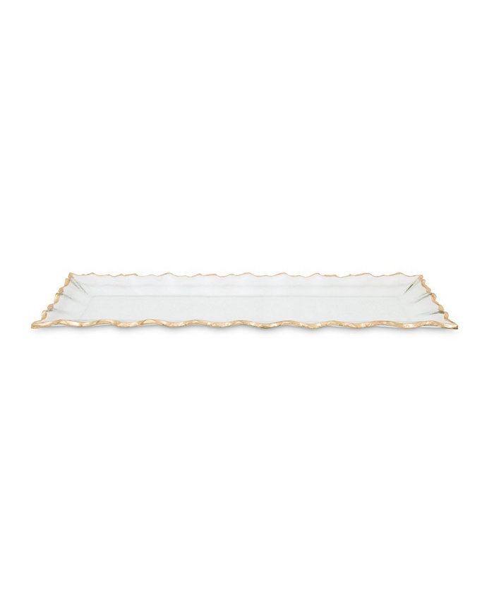 Classic Touch Glass Oblong Tray with Edge