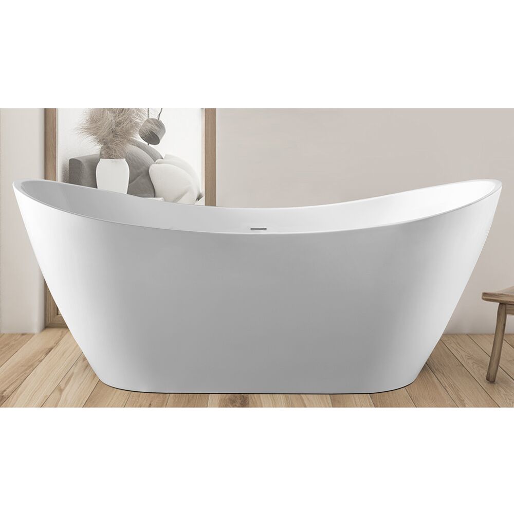 Pulse ShowerSpa Freestanding White Acrylic Tub 71