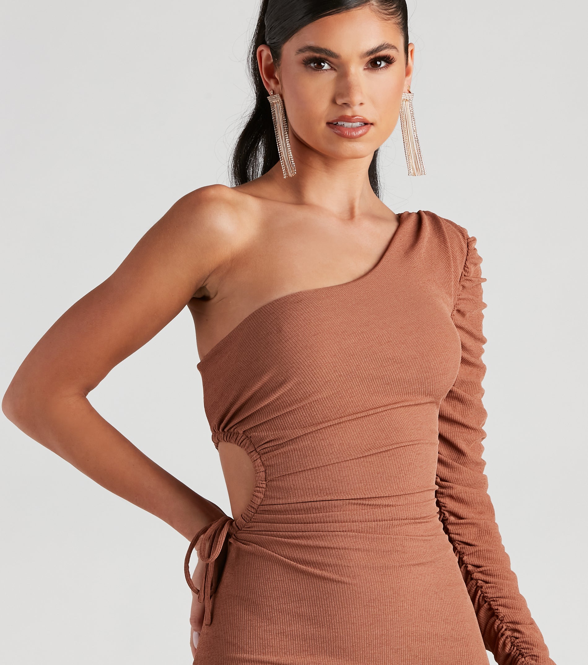 Arm Candy One Shoulder Mini Dress