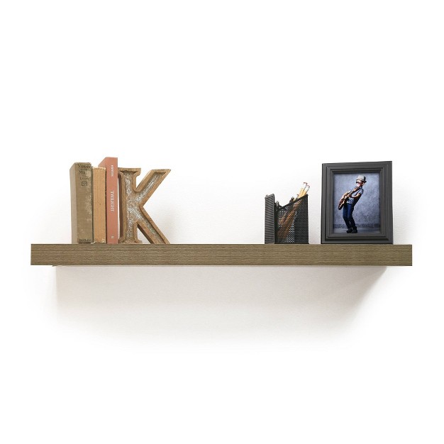 Floating Shelf Wall Mounted Hidden Brackets Gray Oak Inplace