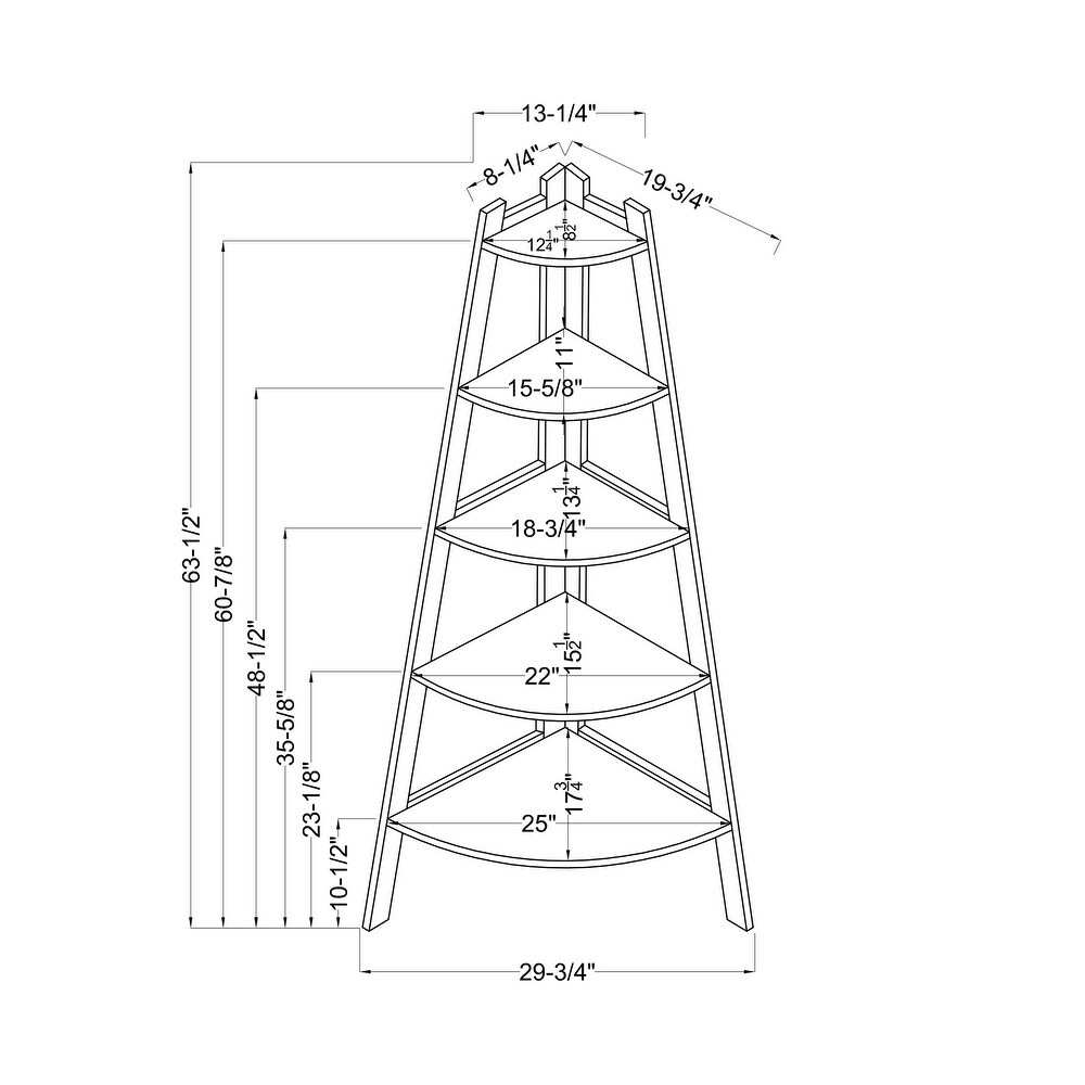 Kiki Transitional 5 Tier Corner Ladder Display Bookshelf by Furniture of America