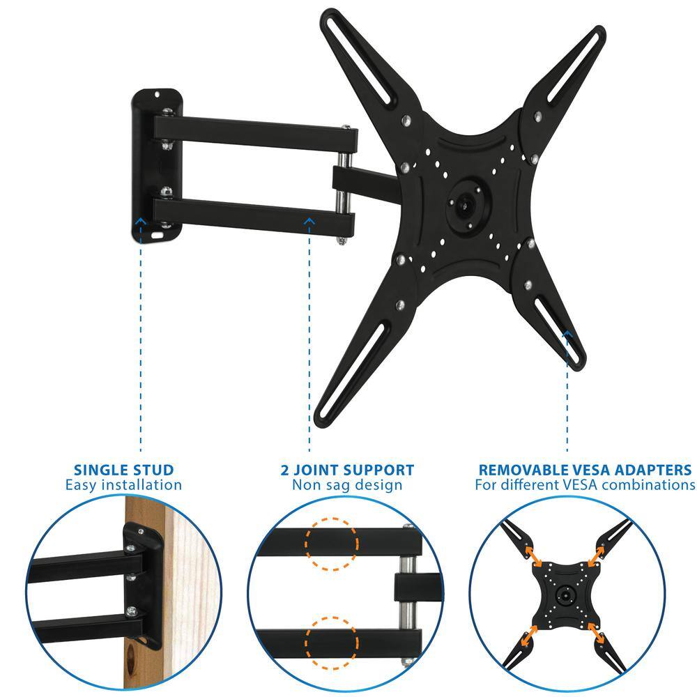 MOUNT-IT! Full Motion Swivel Bracket TV Wall Mount for 23 in. to 55 in. Screens MI-2065L