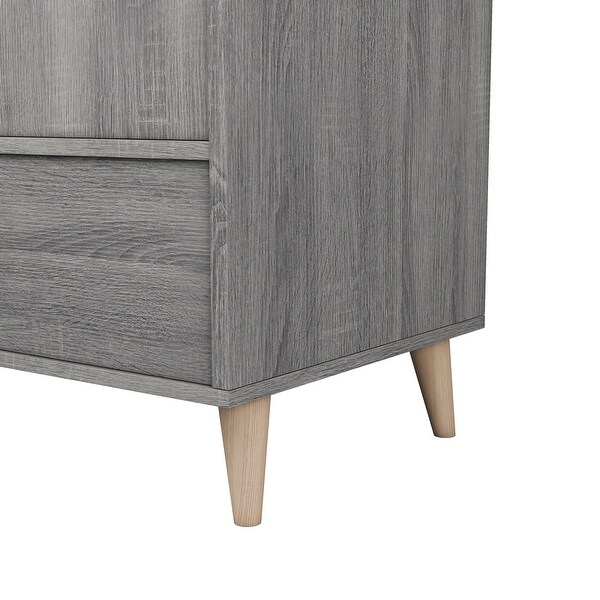 DH BASIC Minimalist Distressed Grey Wardrobe Armoire by Denhour - - 20931695