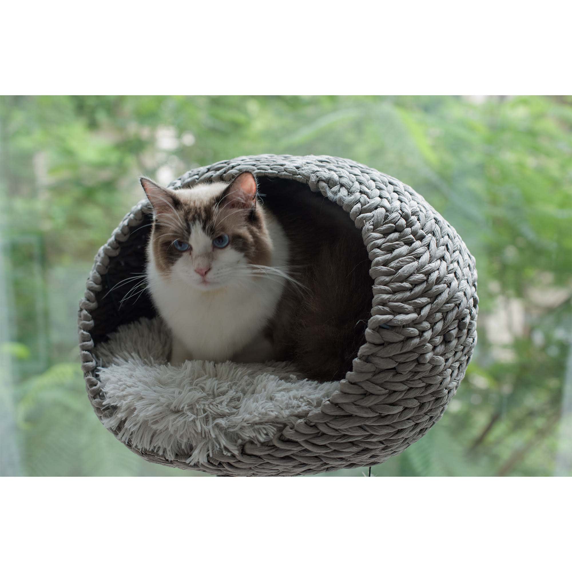 PetPals Group Tundra Modern Handwoven Cat Tree with Paper Rope Scratching Posts， 50