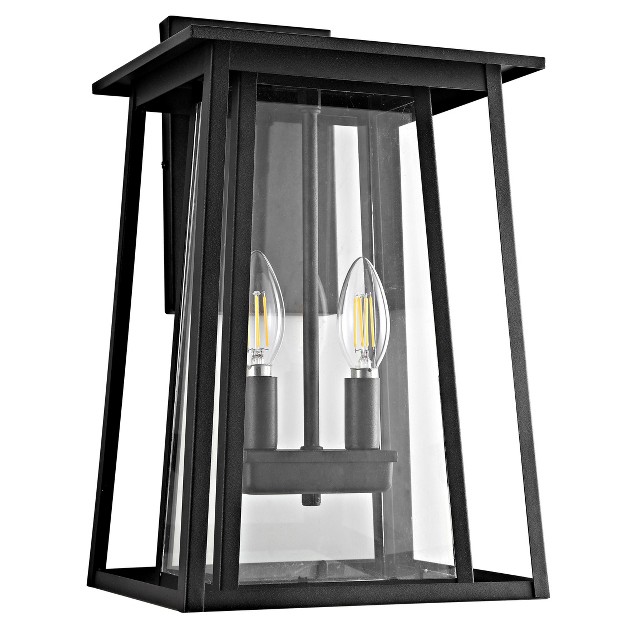 Velza Outdoor Wall Lantern Black Safavieh