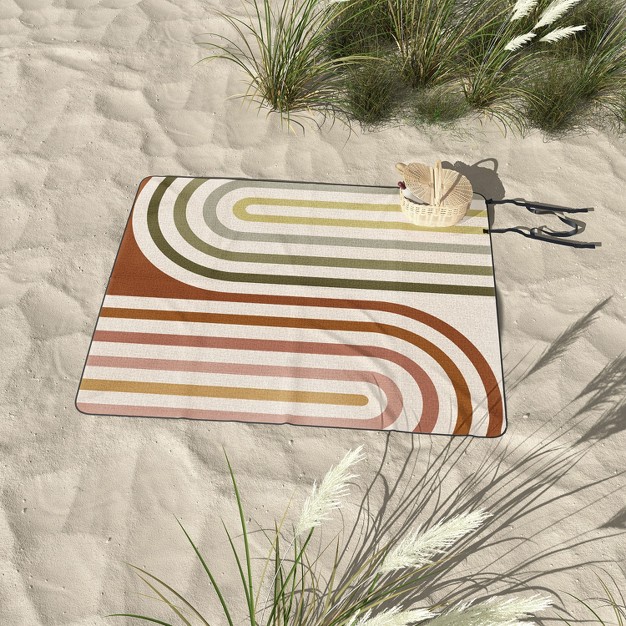 Colour Poems Bold Curvature Stripes I Picnic Blanket Deny Designs