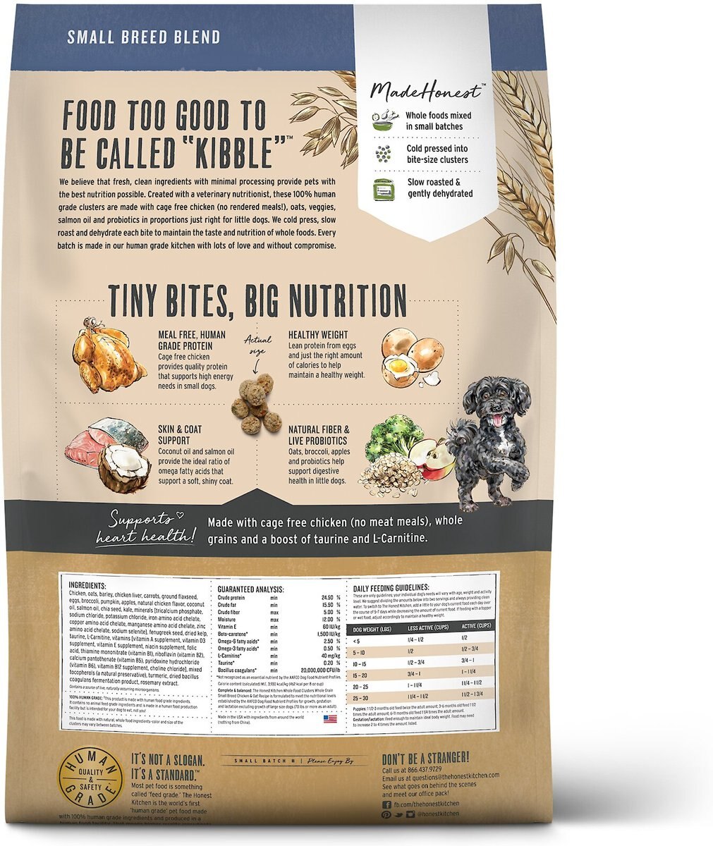 The Honest Kitchen Food Clusters Whole Grain Chicken and Oat Recipe Small Breed Dog Food