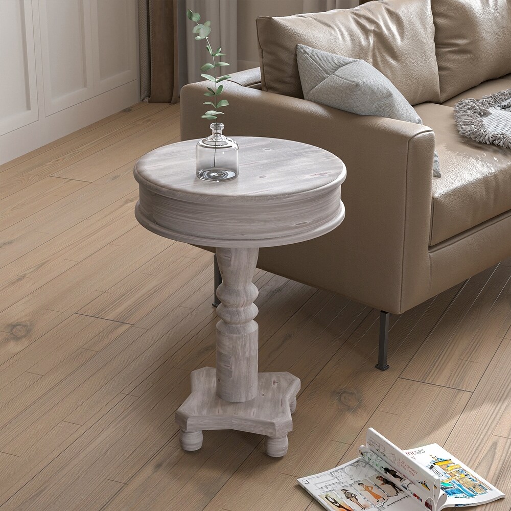 COSIEST Farmhouse Rustic Accent Side Table