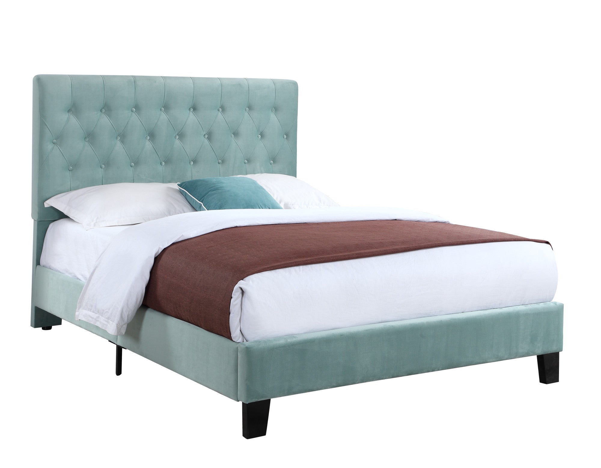 Wallace & Bay Bates Upholstered Platform Bed - Twin - Aqua