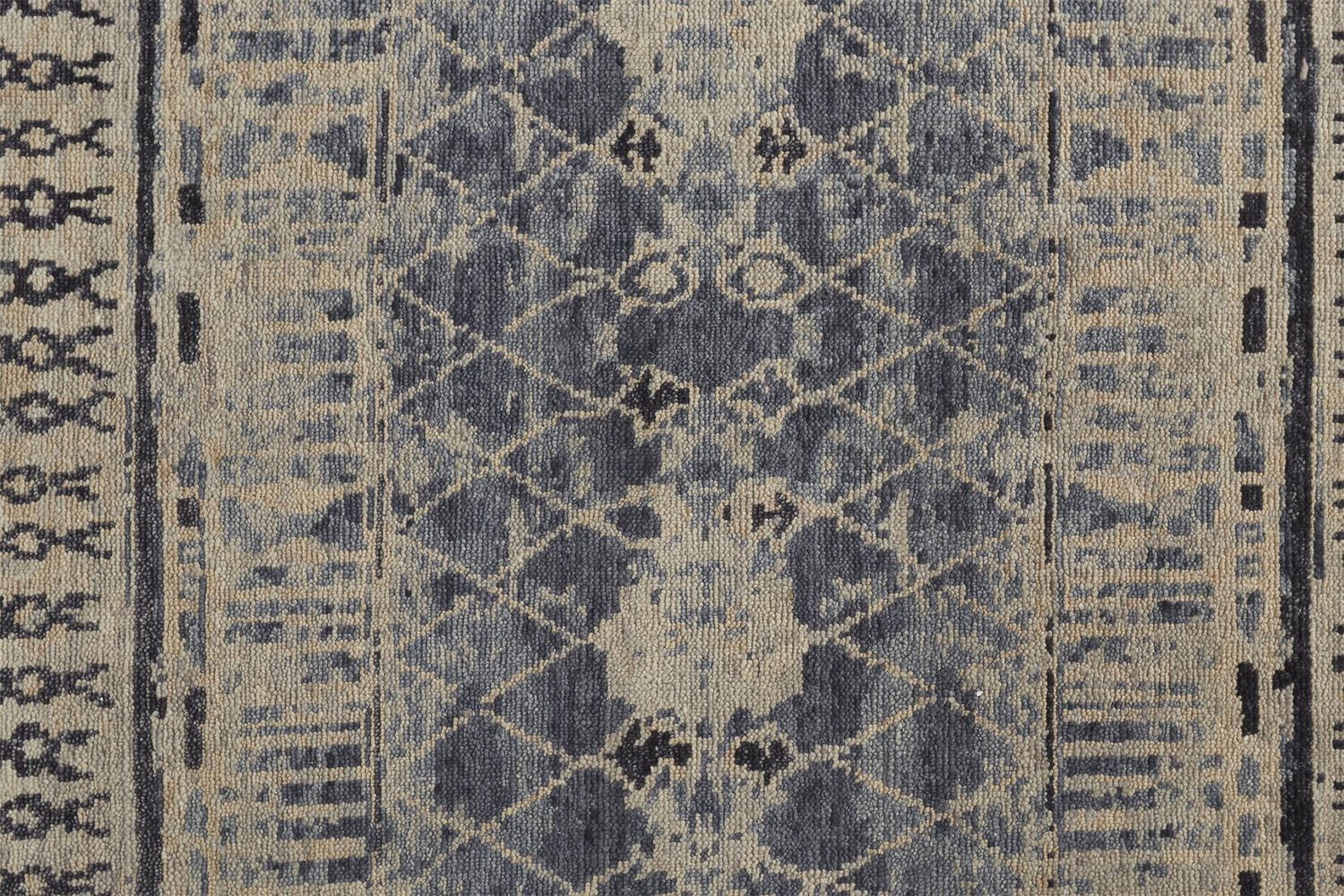 Scottsdale Hand Knotted Blue and Tan Rug by BD Fine