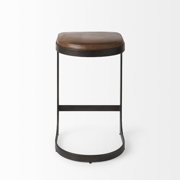 Leather C Shape Metal Counter Stool - 18