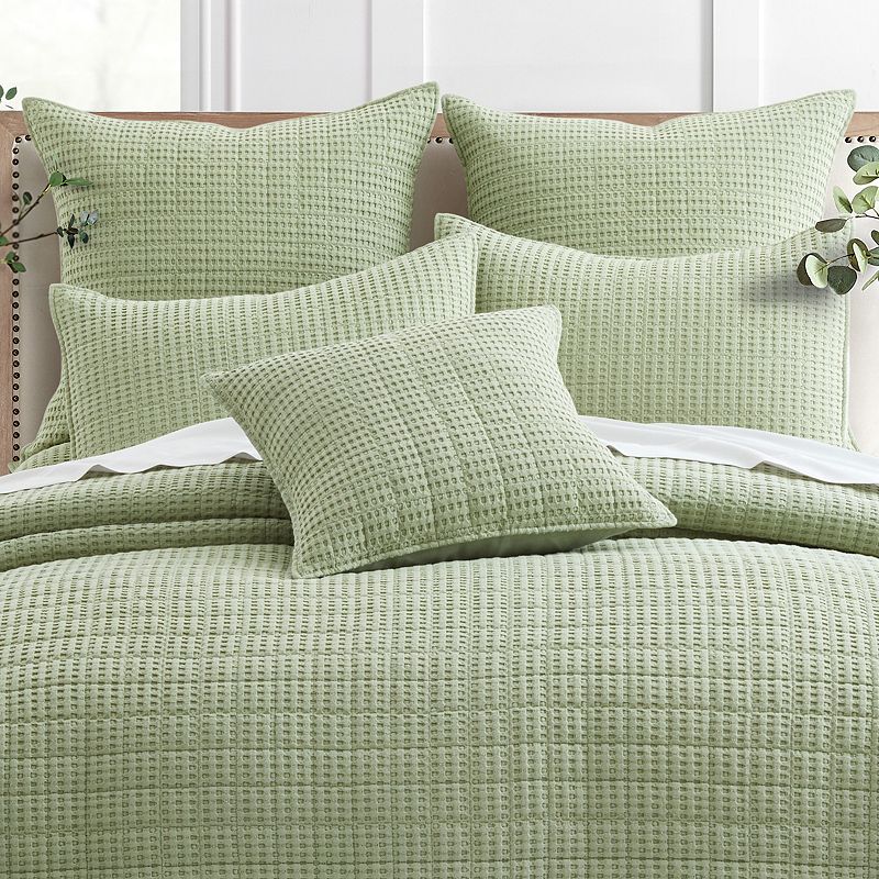 Levtex Home Mills Waffle Knit Green Throw Pillow