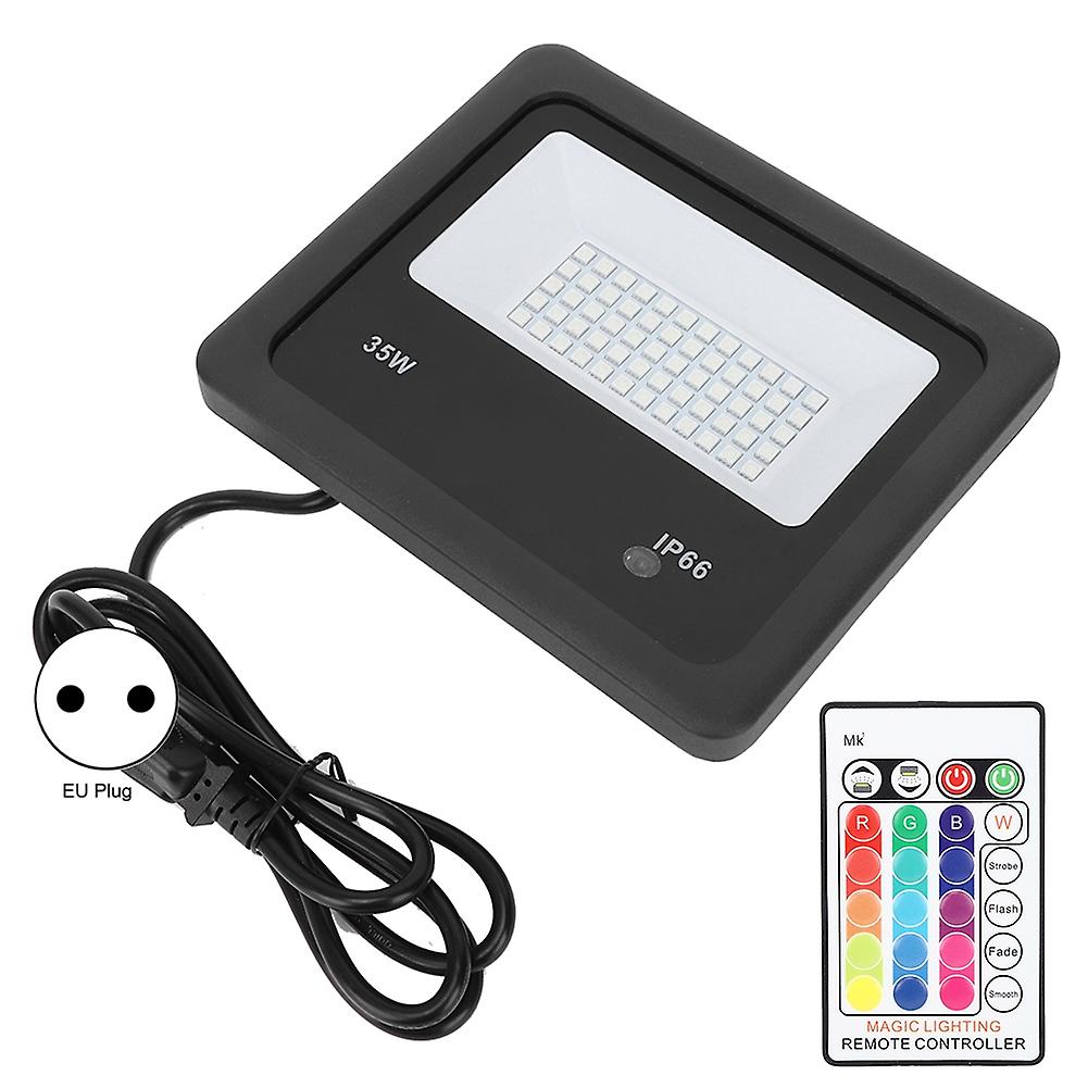 Led Colorful Rgb Remote Control Floodlight Projection Light 35w For Courtyard Lane Ac85-265veu