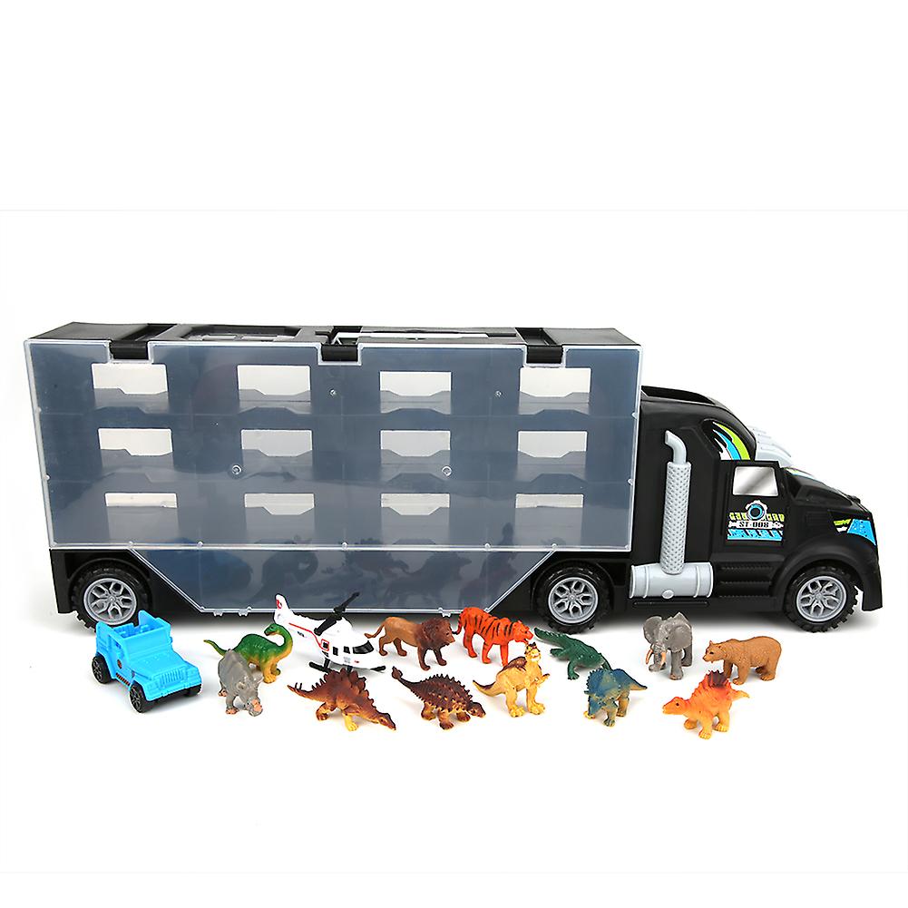 Animals Transporter Truck Sliding Headstock Carrier Children Toy Set With Rich Accessoriessy9914