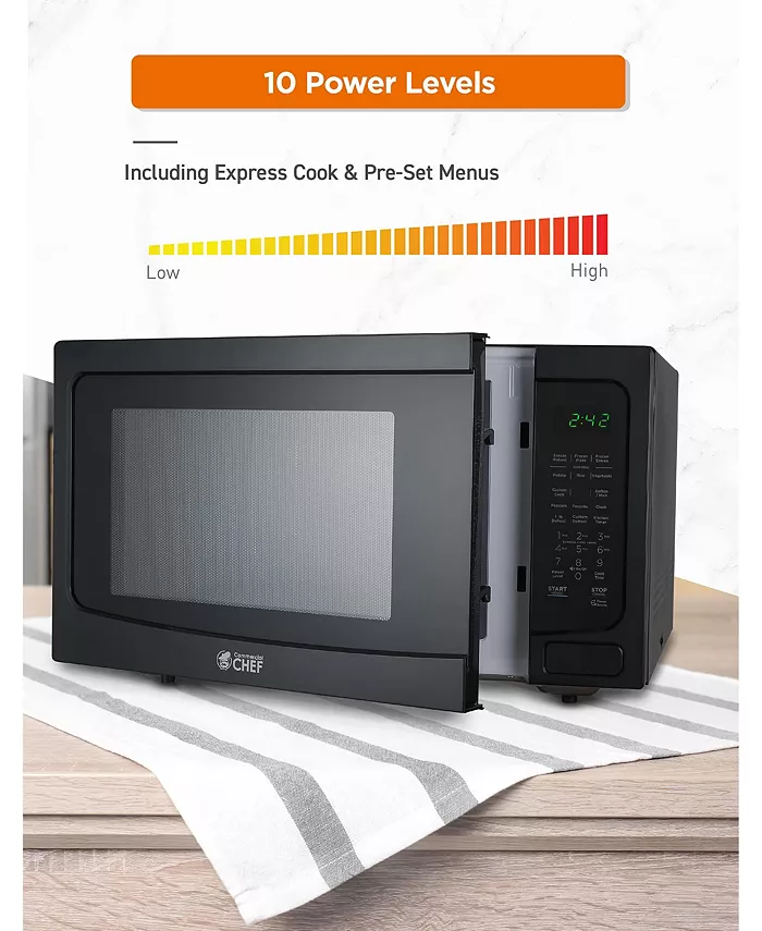 Commercial Chef 1.6 Cu. Ft. Counter Top Microwave Black