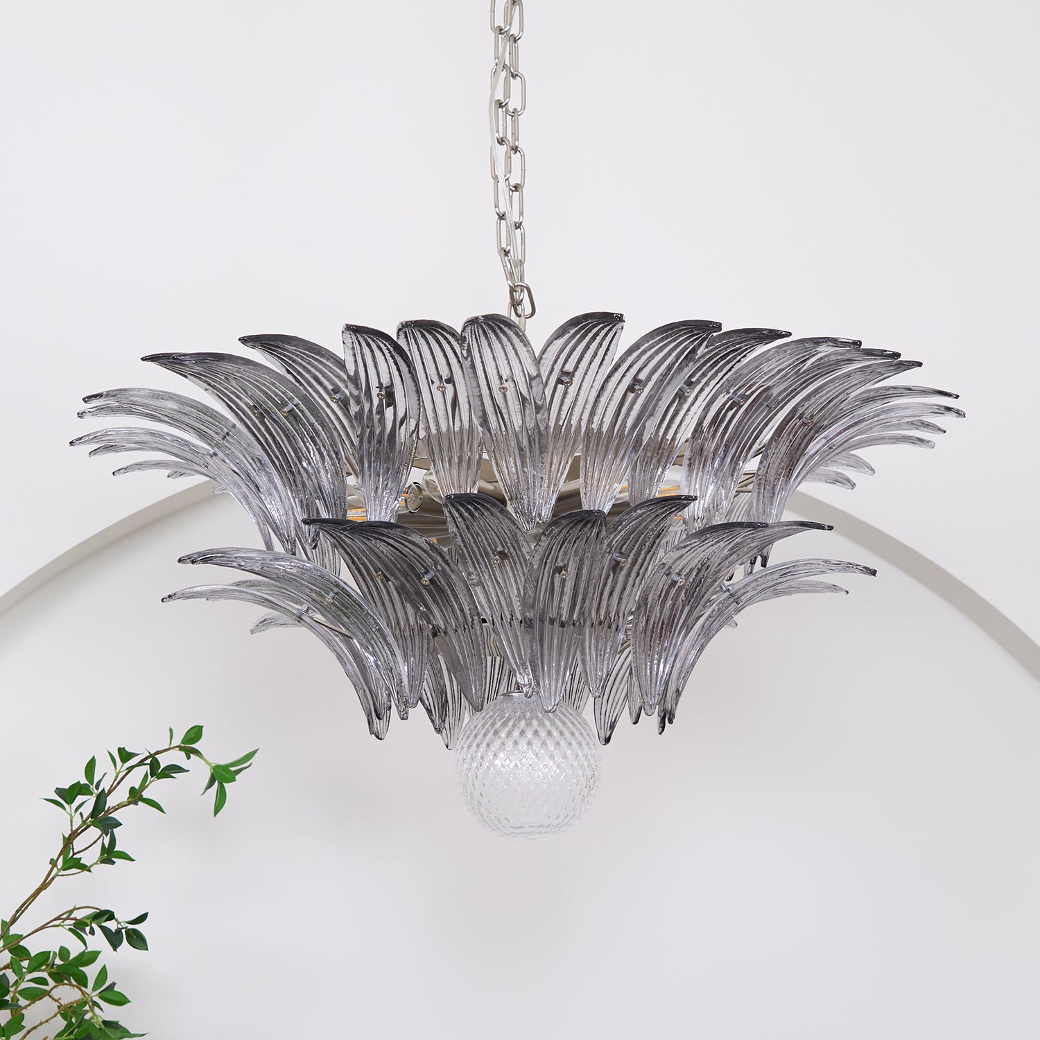 Murano Palmette Transparent Chandelier