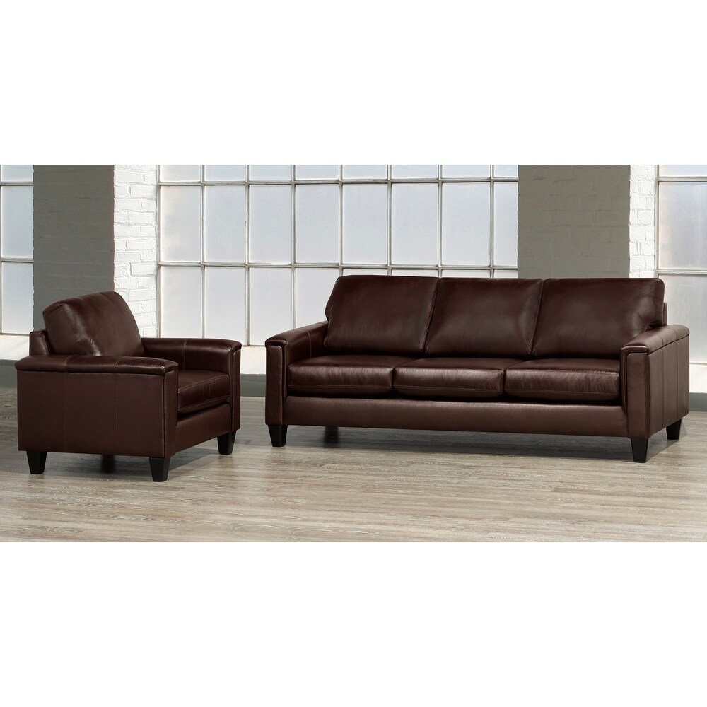 Auckland Top Grain Leather Sofa and Armchair Set