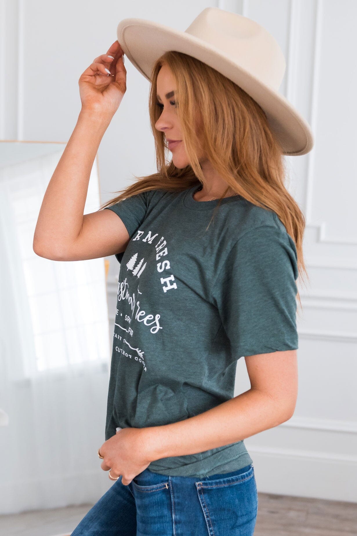 Farm Fresh Trees Modest Graphic Tee