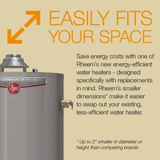 Rheem Performance 50 Gal. Tall 6-Year 40000 BTU Natural Gas Tank Water Heater with Top T and P Valve XG50T06TH40U0