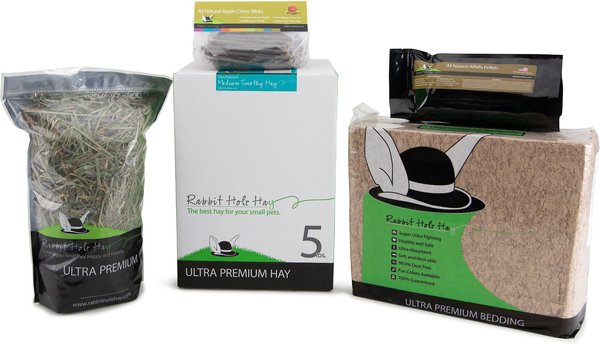 Rabbit Hole Hay Ultra Premium Large Bundle Rabbit Food and Bedding Kit