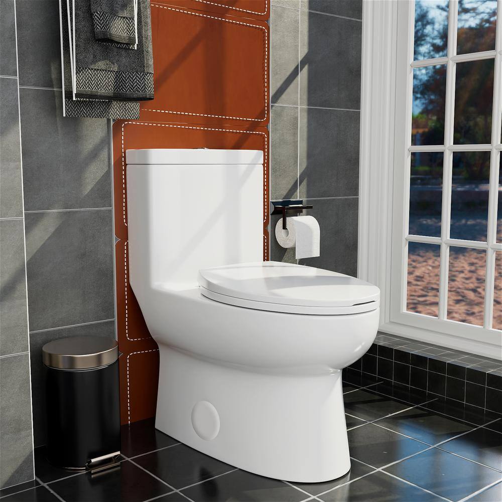 INSTER 1-piece 1.11.6 GPF Dual Flush Elongated Toilet in White Seat Included HDDZYNTL0003